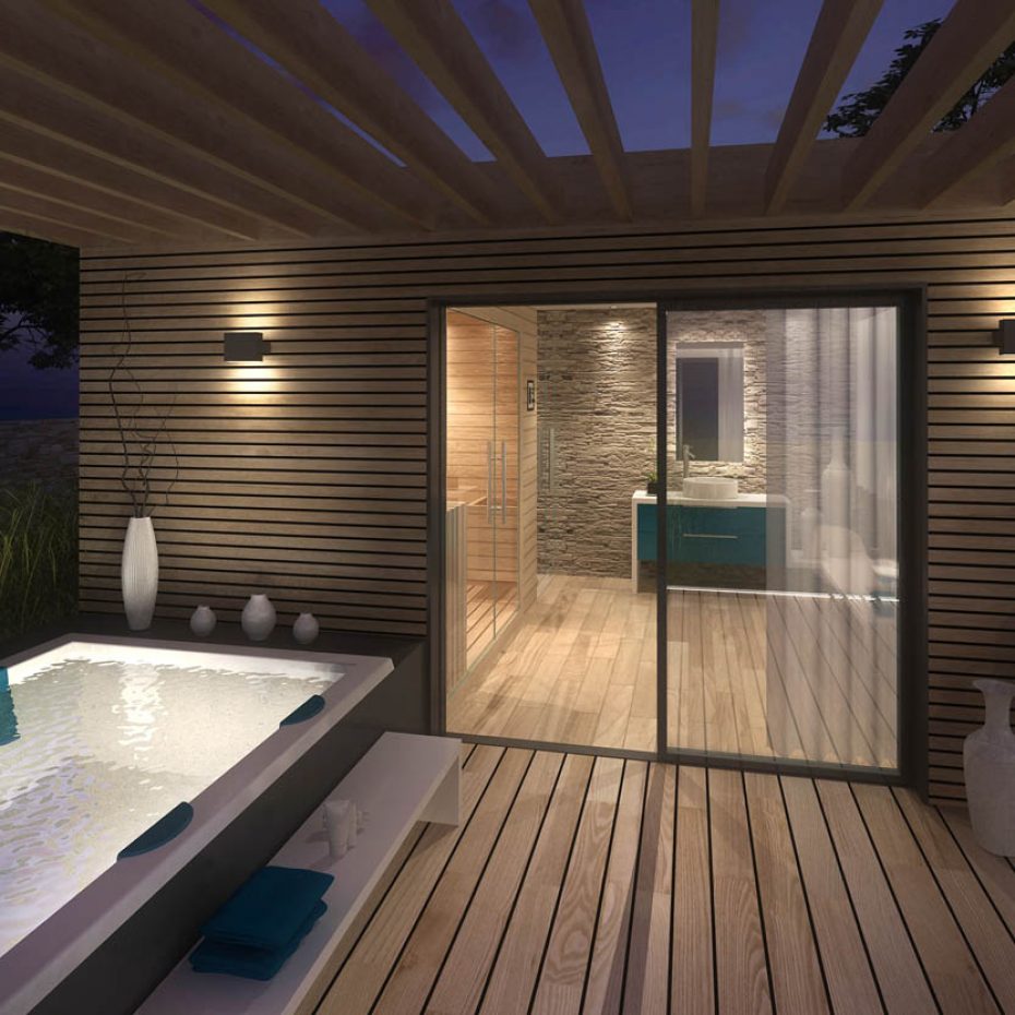 CabanonBienEtre-Jacuzzi-Nuit